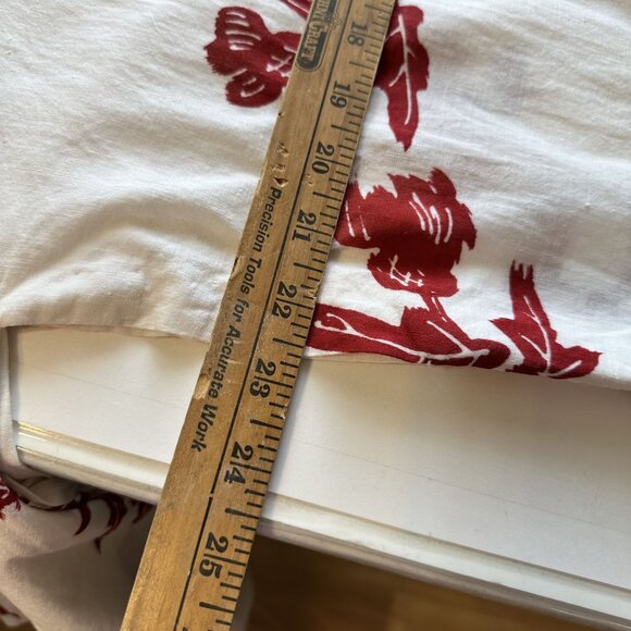 Vintage Kimono White & Red Floral Cotton Lightweight Robe Open Front Japanese - Picture 5 of 7